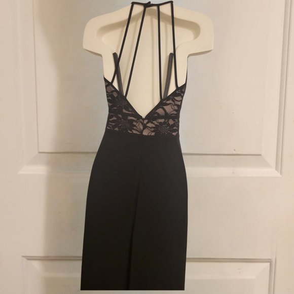 Maxi Lace Sequin Black Party Dress - Picture 5 of 5